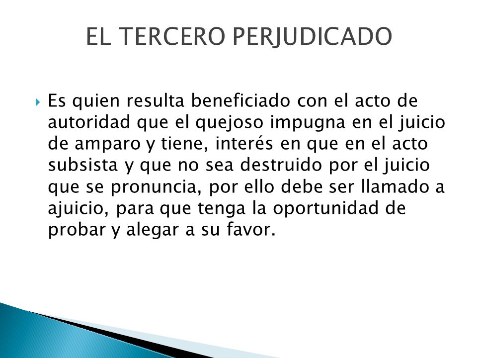 EL TERCERO PERJUDICADO