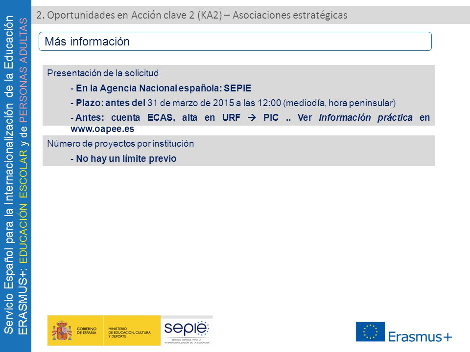 2. Oportunidades en Acción clave 2 (KA2) – Asociaciones estratégicas