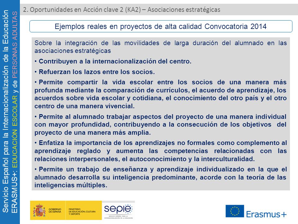 Ejemplos reales en proyectos de alta calidad Convocatoria 2014