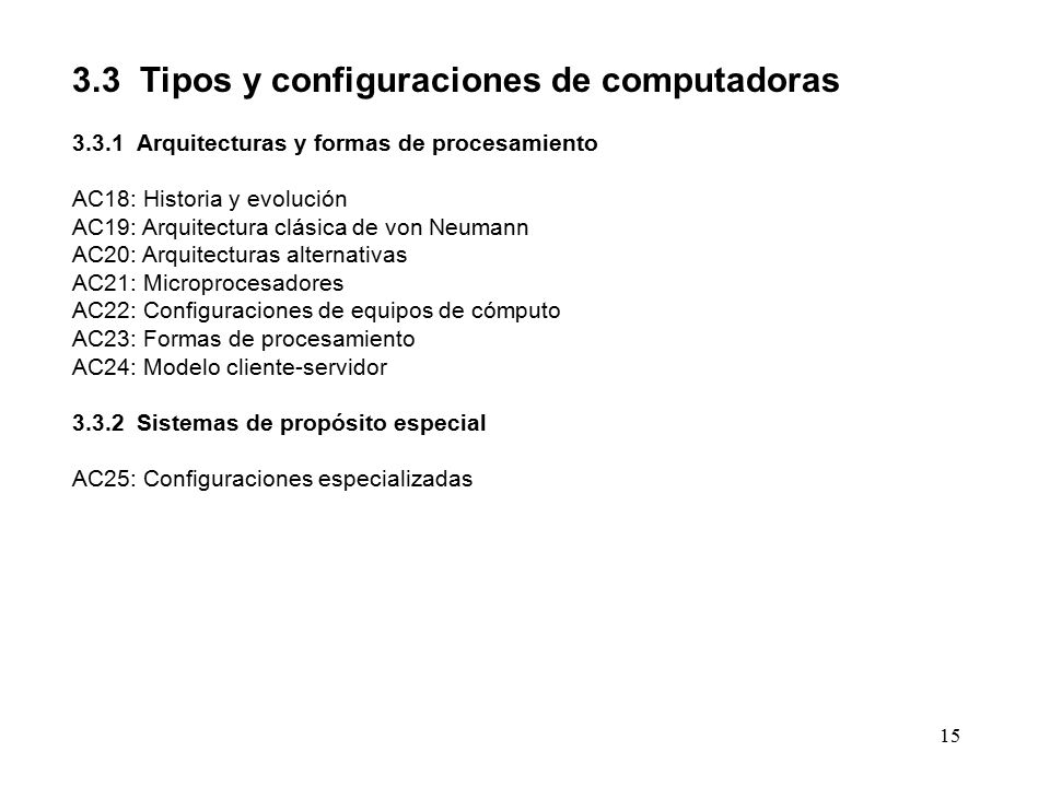 3.3 Tipos y configuraciones de computadoras