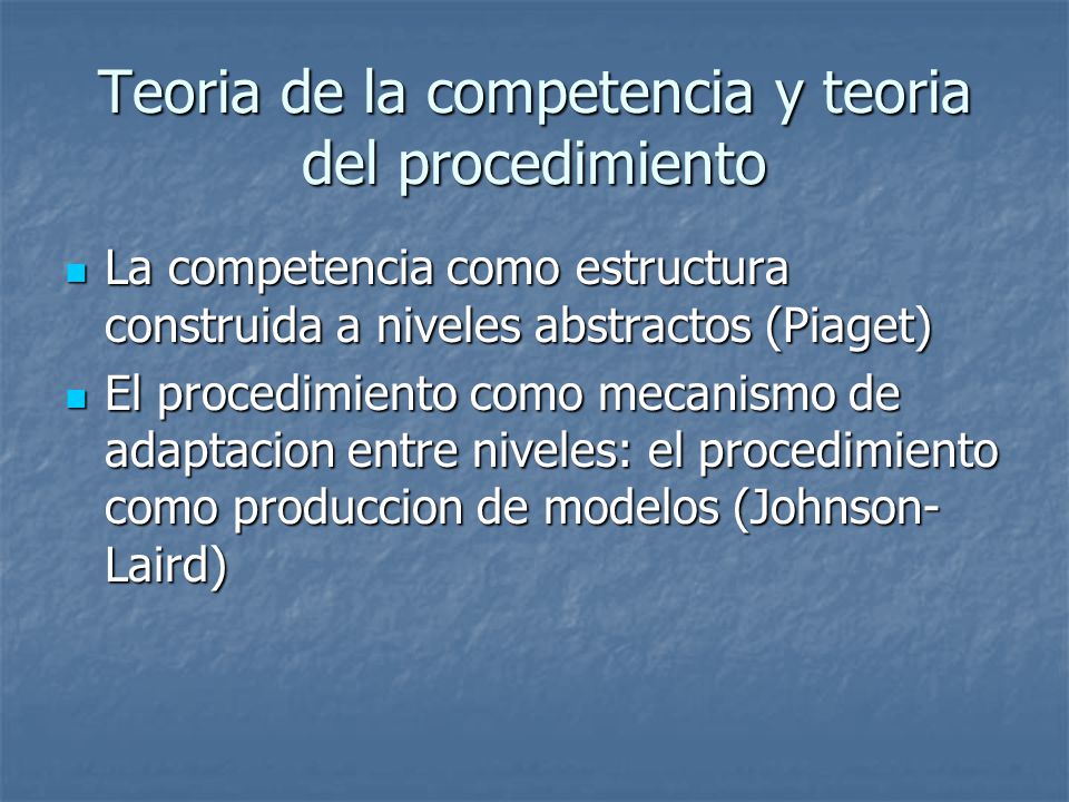 Teoria de la competencia y teoria del procedimiento