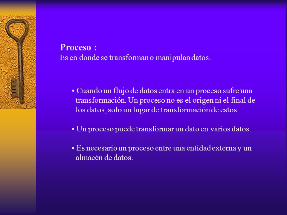 Proceso : Es en donde se transforman o manipulan datos.