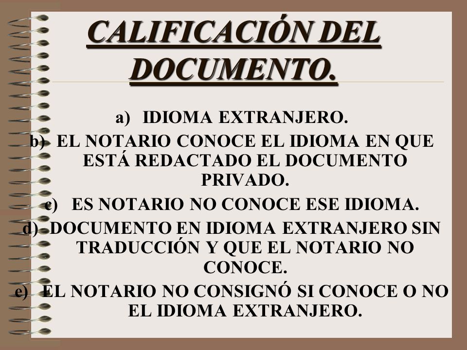 CALIFICACIÓN DEL DOCUMENTO.