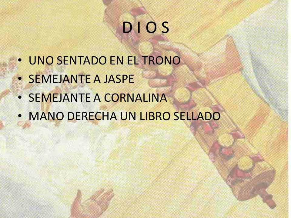 D I O S UNO SENTADO EN EL TRONO SEMEJANTE A JASPE