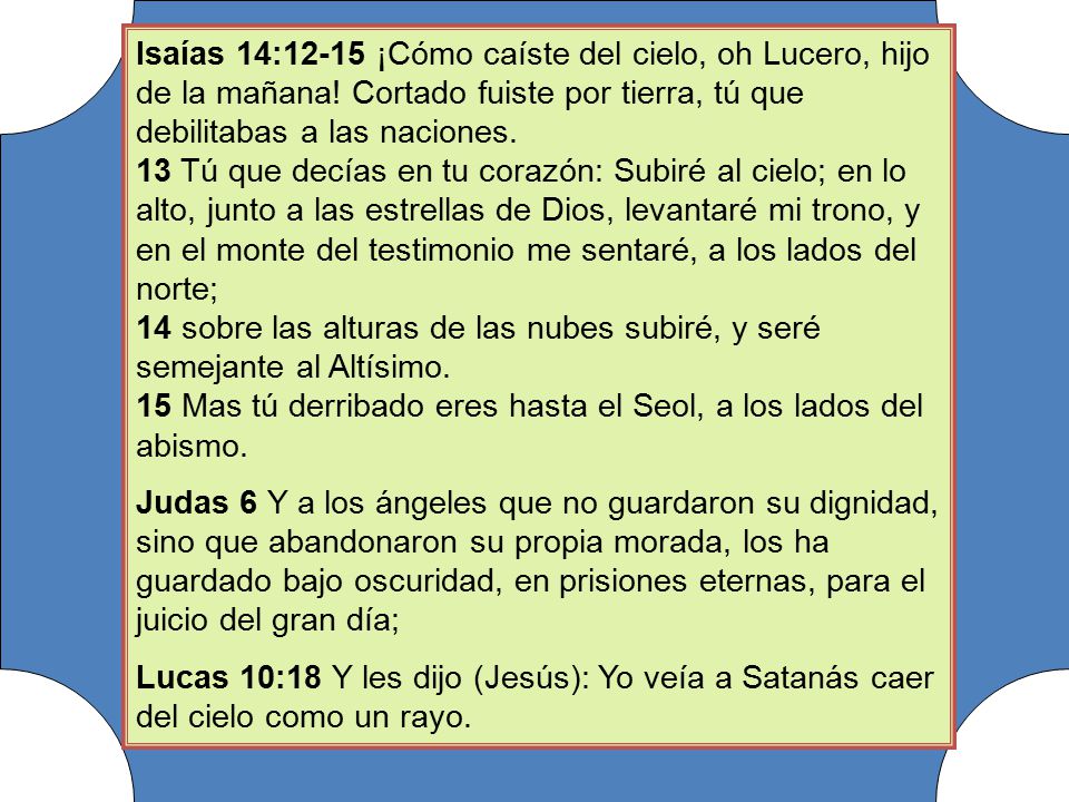 15 Mas tú derribado eres hasta el Seol, a los lados del abismo.