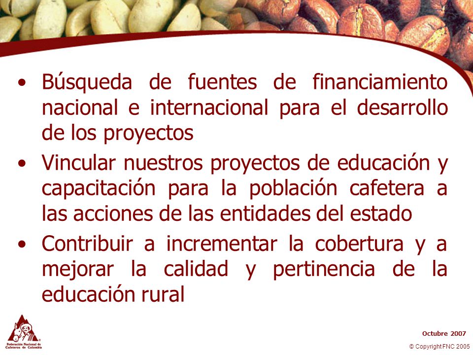 Búsqueda de fuentes de financiamiento nacional e internacional para el desarrollo de los proyectos