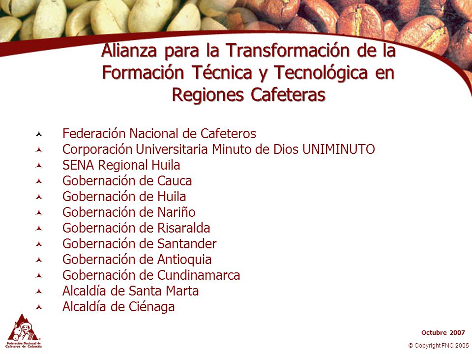 Alianza para la Transformación de la Formación Técnica y Tecnológica en Regiones Cafeteras