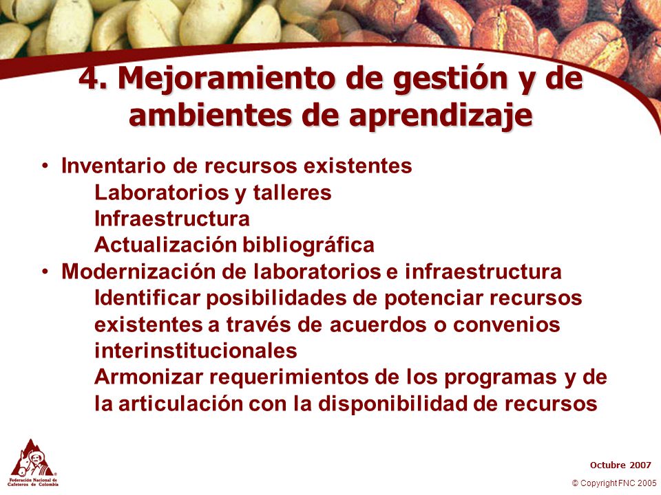 4. Mejoramiento de gestión y de ambientes de aprendizaje