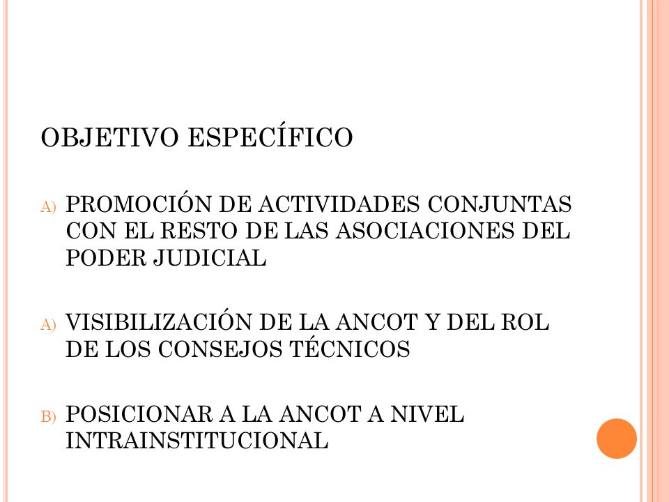 OBJETIVO ESPECÍFICO PROMOCIÓN DE ACTIVIDADES CONJUNTAS CON EL RESTO DE LAS ASOCIACIONES DEL PODER JUDICIAL.