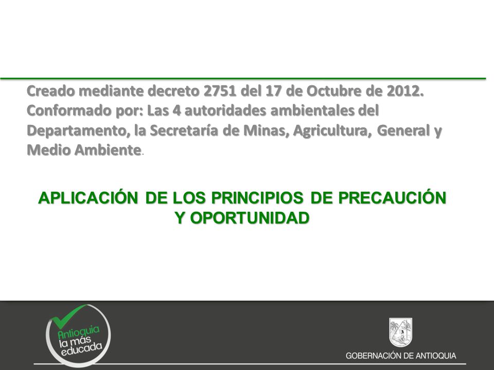 APLICACIÓN DE LOS PRINCIPIOS DE PRECAUCIÓN Y OPORTUNIDAD