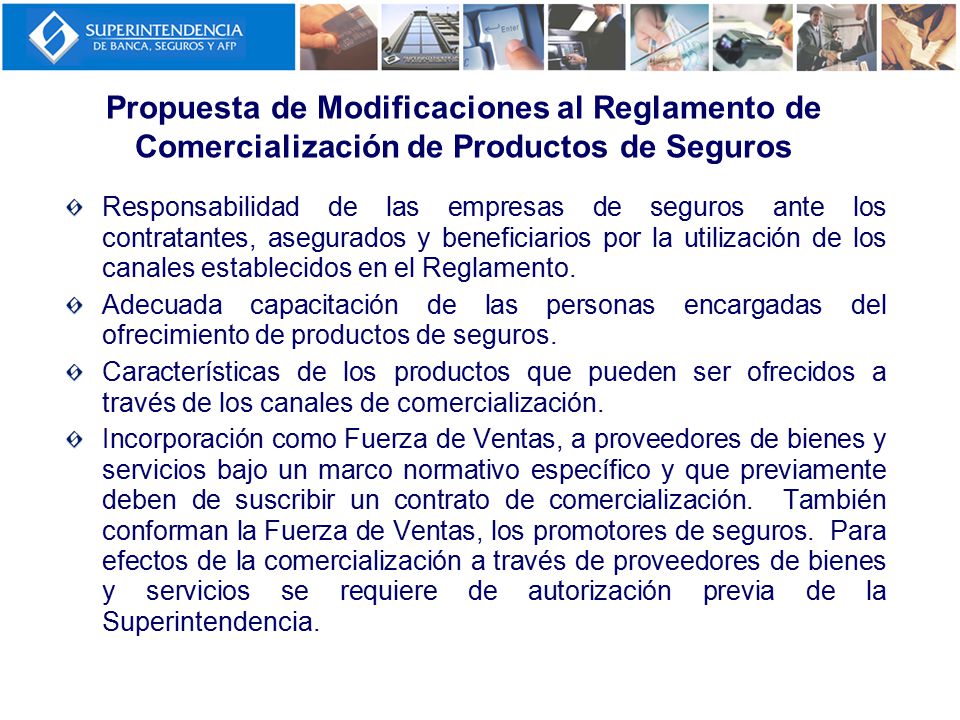 Propuesta de Modificaciones al Reglamento de Comercialización de Productos de Seguros