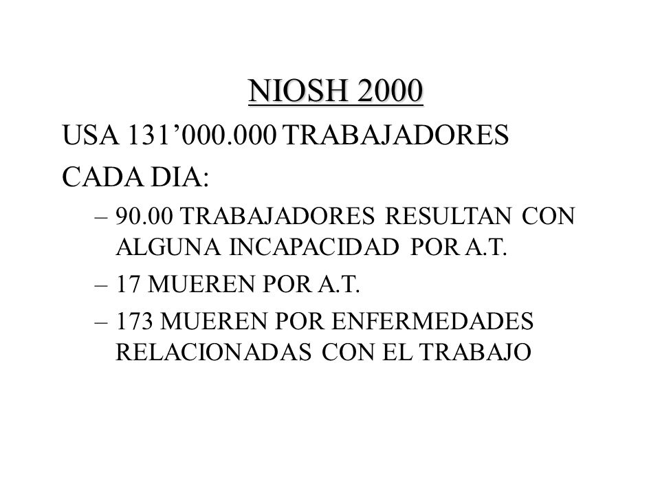 NIOSH 2000 USA 131’ TRABAJADORES CADA DIA: