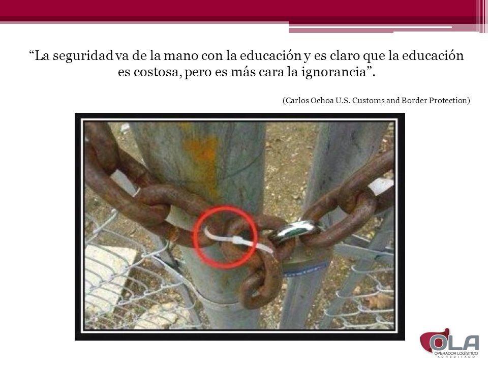 La seguridad va de la mano con la educación y es claro que la educación es costosa, pero es más cara la ignorancia .