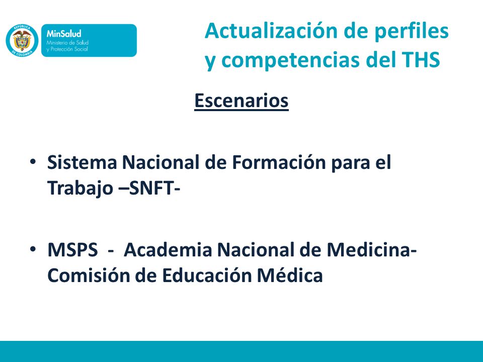 Actualización de perfiles y competencias del THS