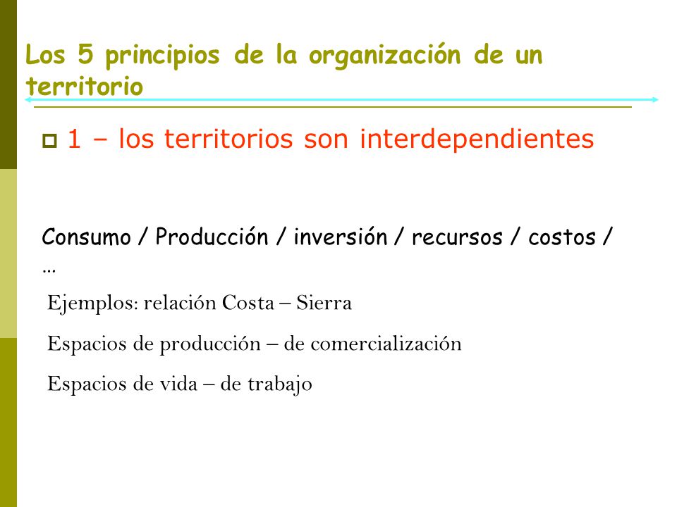 Los 5 principios de la organización de un territorio