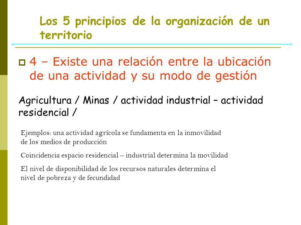 Los 5 principios de la organización de un territorio