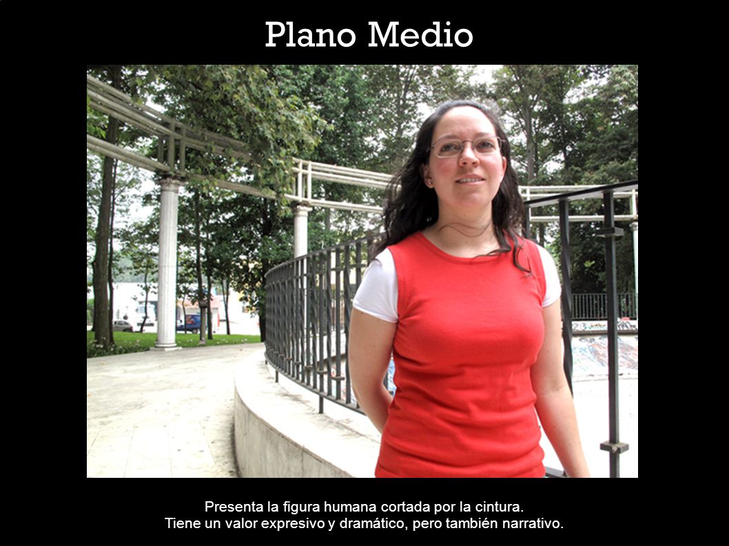 Plano Medio Presenta la figura humana cortada por la cintura.