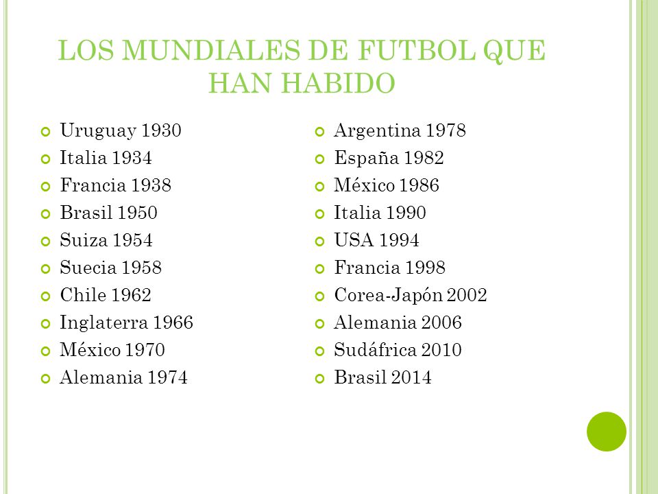 LOS MUNDIALES DE FUTBOL QUE HAN HABIDO