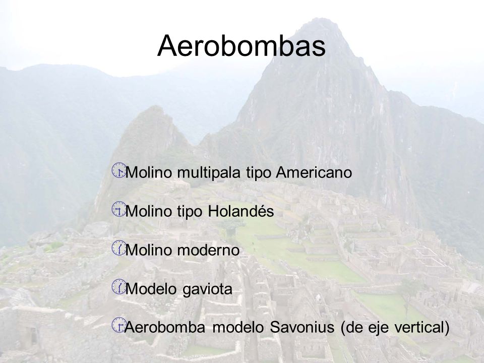 Aerobombas Tipos de aerobombas: