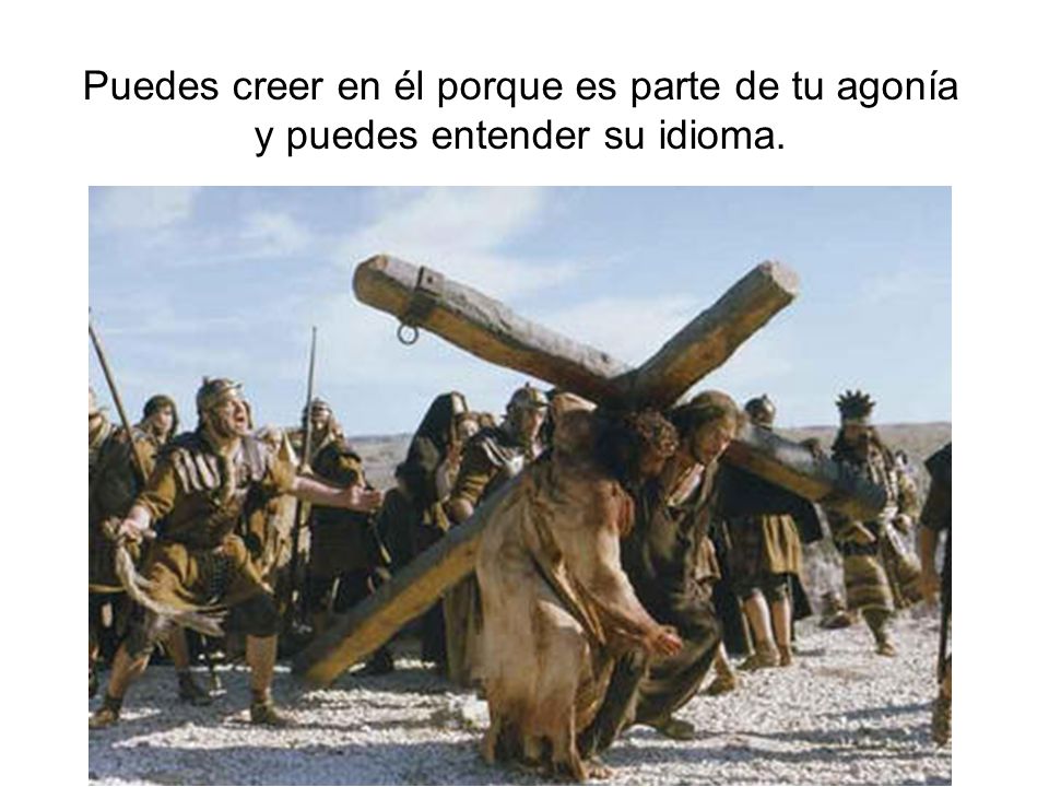 Puedes creer en él porque es parte de tu agonía