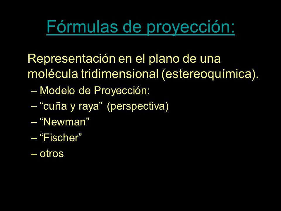 Fórmulas de proyección: