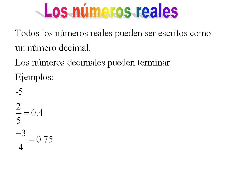 Los números reales