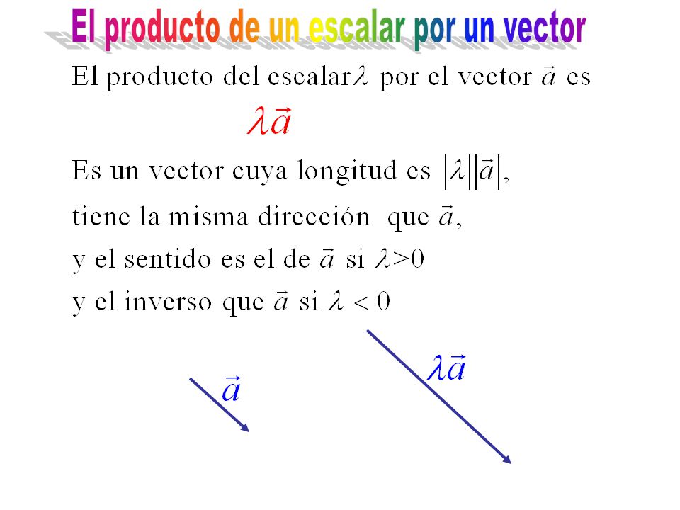 El producto de un escalar por un vector
