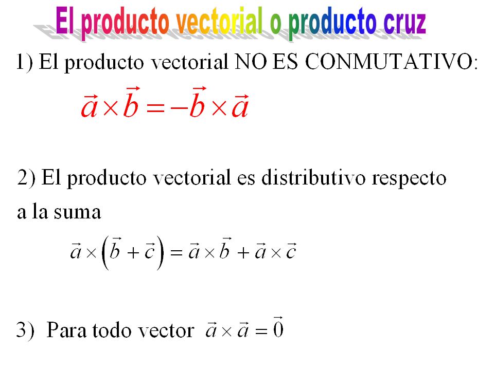 El producto vectorial o producto cruz