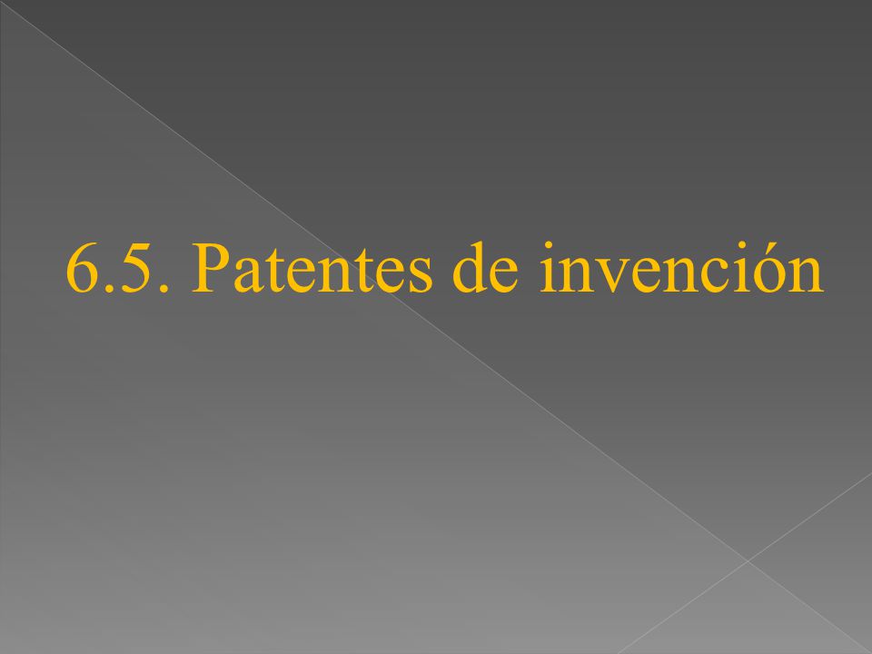 6.5. Patentes de invención