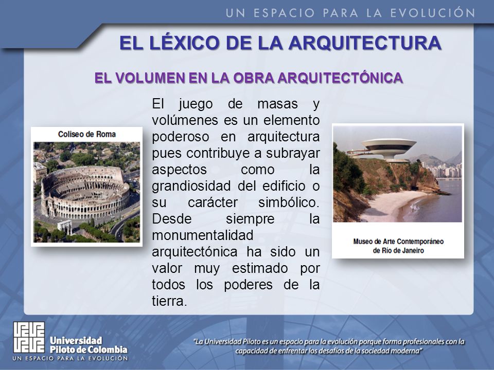 EL LÉXICO DE LA ARQUITECTURA EL VOLUMEN EN LA OBRA ARQUITECTÓNICA
