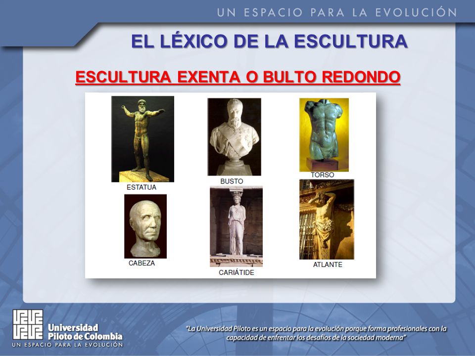 EL LÉXICO DE LA ESCULTURA ESCULTURA EXENTA O BULTO REDONDO
