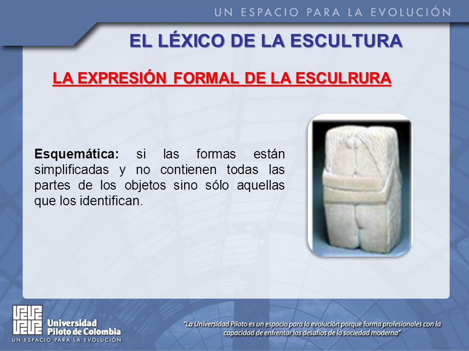 EL LÉXICO DE LA ESCULTURA LA EXPRESIÓN FORMAL DE LA ESCULRURA