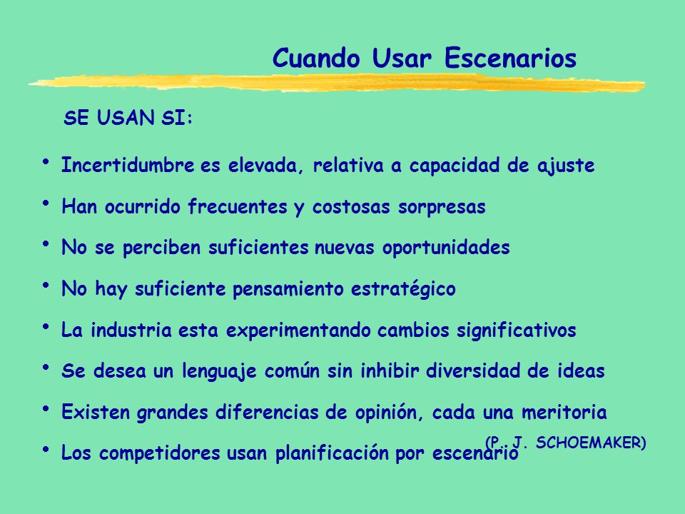 Cuando Usar Escenarios