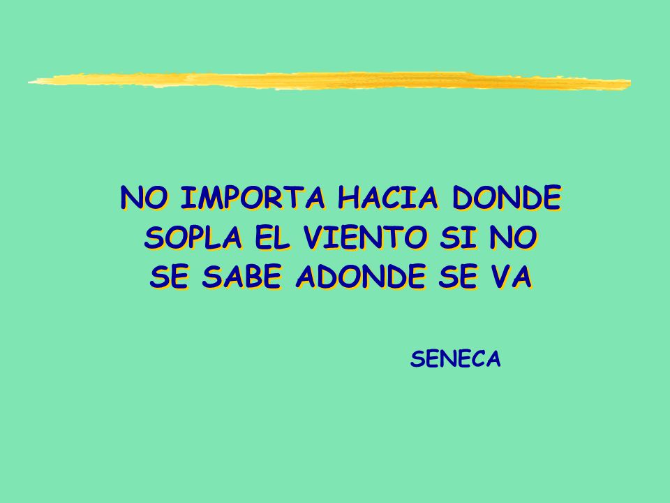 NO IMPORTA HACIA DONDE SOPLA EL VIENTO SI NO SE SABE ADONDE SE VA