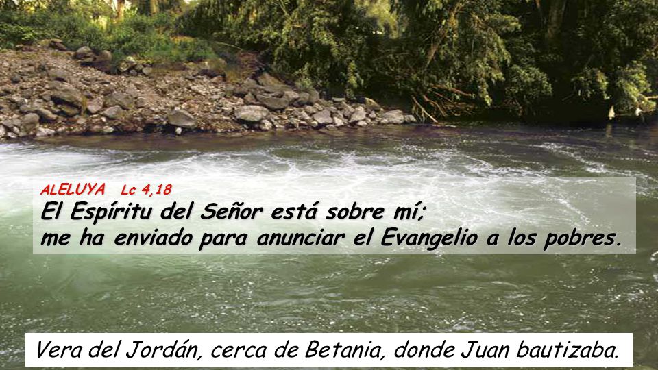 Vera del Jordán, cerca de Betania, donde Juan bautizaba.