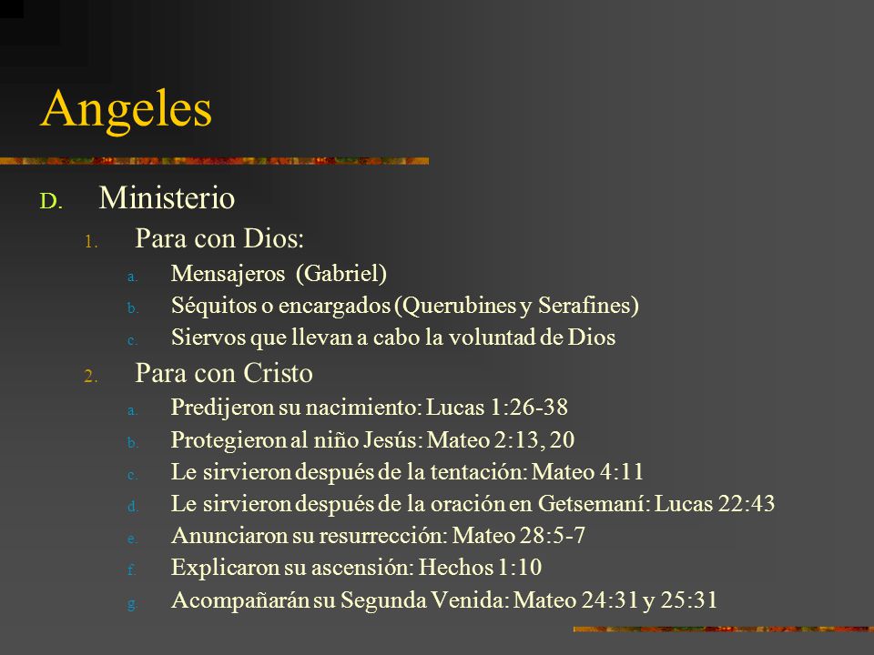 Angeles Ministerio Para con Dios: Para con Cristo Mensajeros (Gabriel)