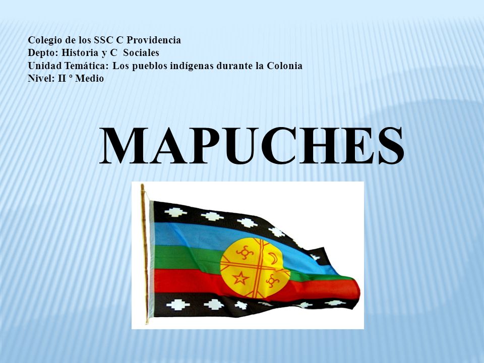 MAPUCHES Colegio de los SSC C Providencia Depto: Historia y C Sociales