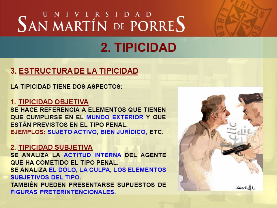 2. TIPICIDAD 3. ESTRUCTURA DE LA TIPICIDAD 1. TIPICIDAD OBJETIVA