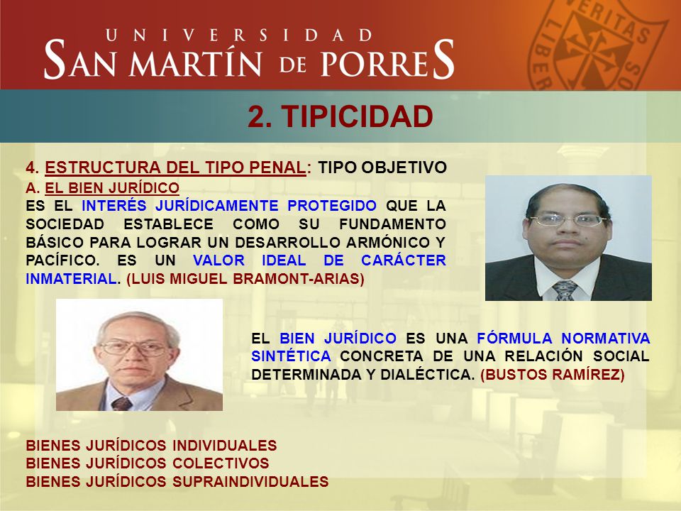 2. TIPICIDAD 4. ESTRUCTURA DEL TIPO PENAL: TIPO OBJETIVO