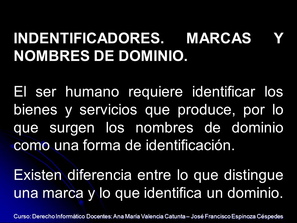 INDENTIFICADORES. MARCAS Y NOMBRES DE DOMINIO.