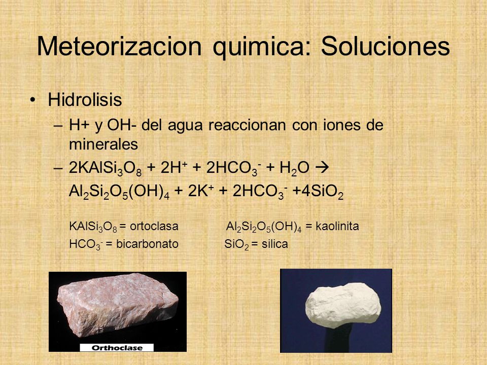 Meteorizacion quimica: Soluciones