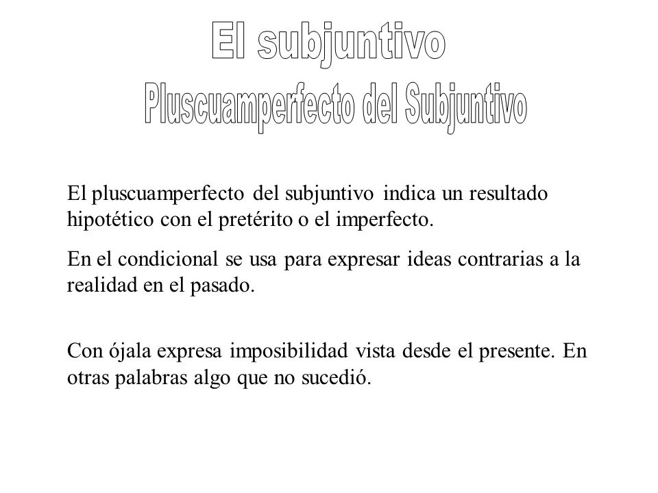 Pluscuamperfecto del Subjuntivo