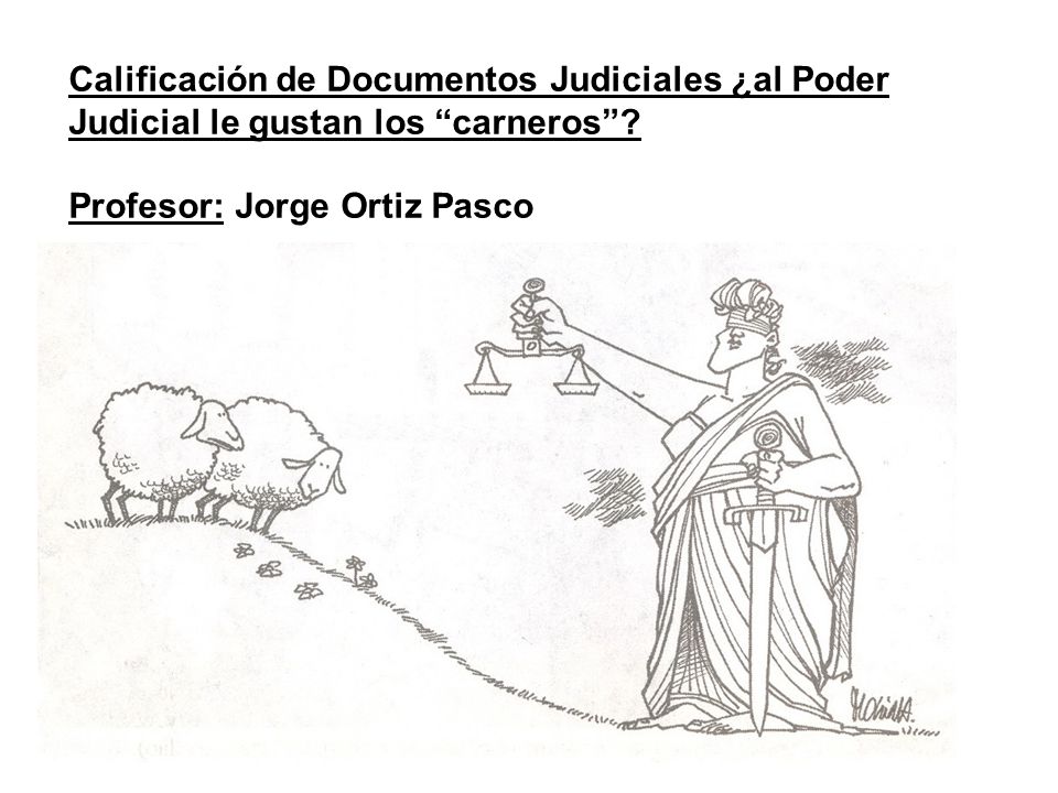 Calificación de Documentos Judiciales ¿al Poder Judicial le gustan los carneros .