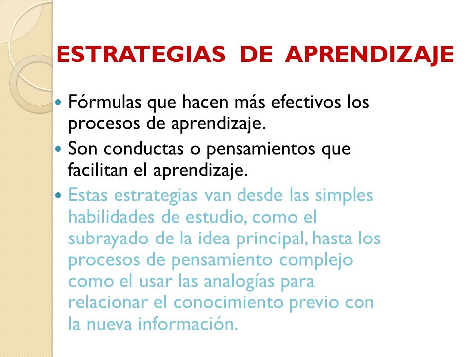 ESTRATEGIAS DE APRENDIZAJE
