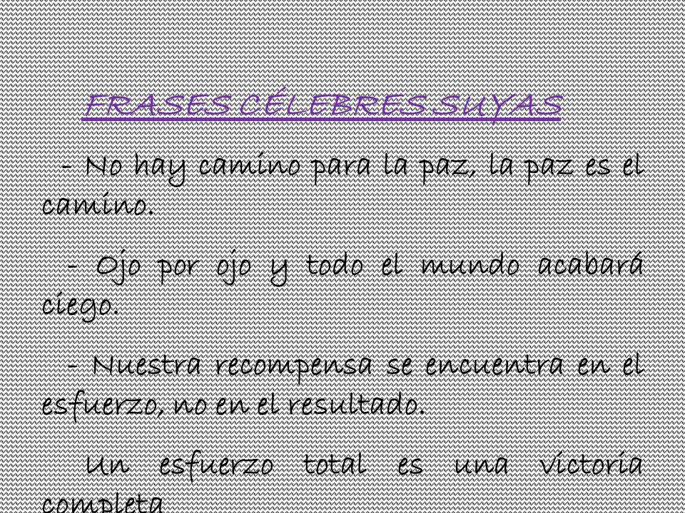 - Ojo por ojo y todo el mundo acabará ciego.