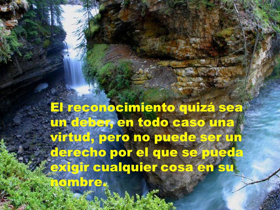 El reconocimiento quizá sea un deber, en todo caso una virtud, pero no puede ser un derecho por el que se pueda exigir cualquier cosa en su nombre.