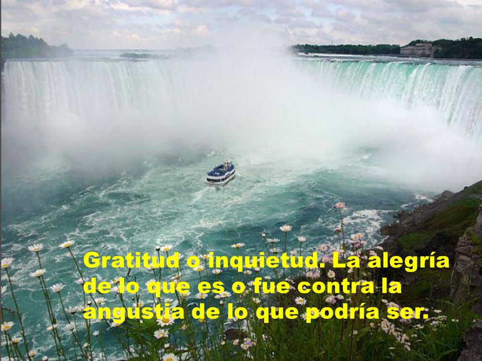 Gratitud o inquietud. La alegría de lo que es o fue contra la angustia de lo que podría ser.