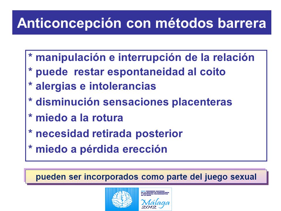 Anticoncepción con métodos barrera