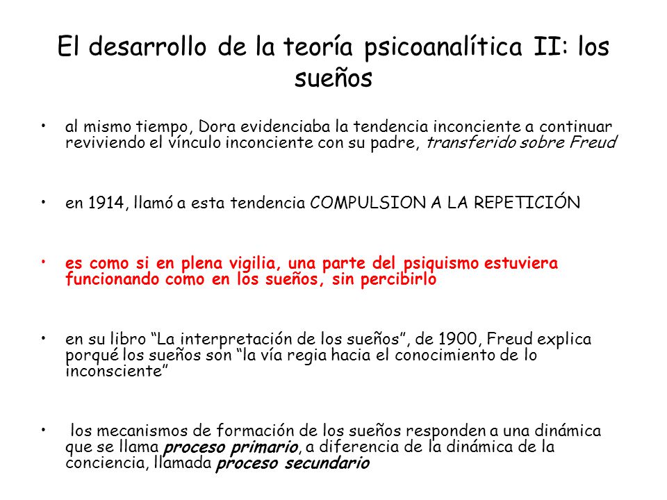 El desarrollo de la teoría psicoanalítica II: los sueños