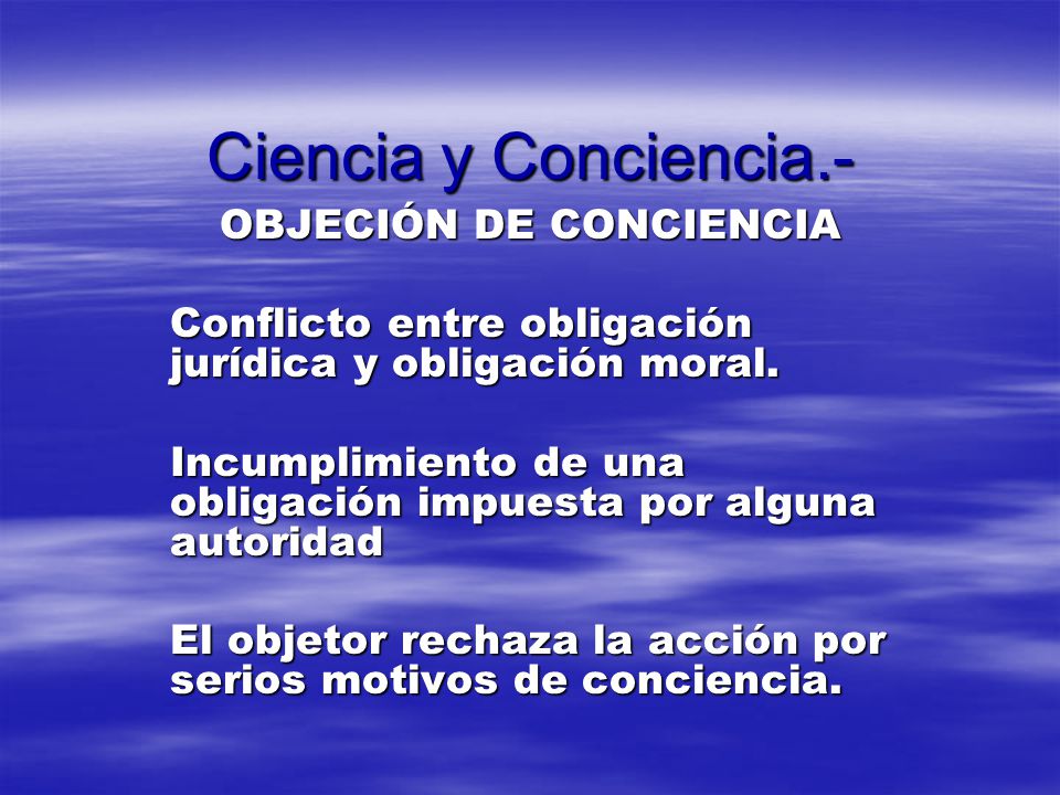 OBJECIÓN DE CONCIENCIA